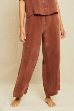 Mabel Cottonseed Cupro Pajama Pants - Earth