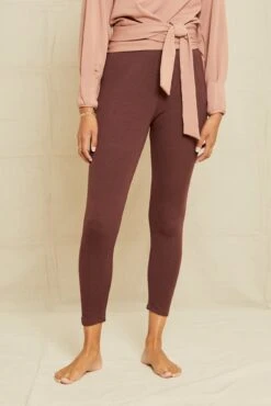 Magda Cropped Dream Rib Leggings - Mocha