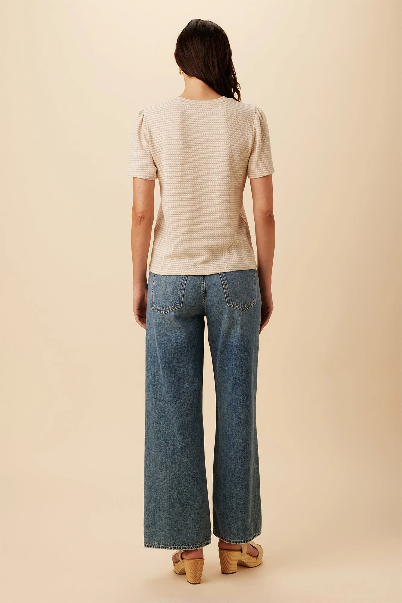 Odilia Scallop Knit Tee - Natural Oatmeal - Image 3