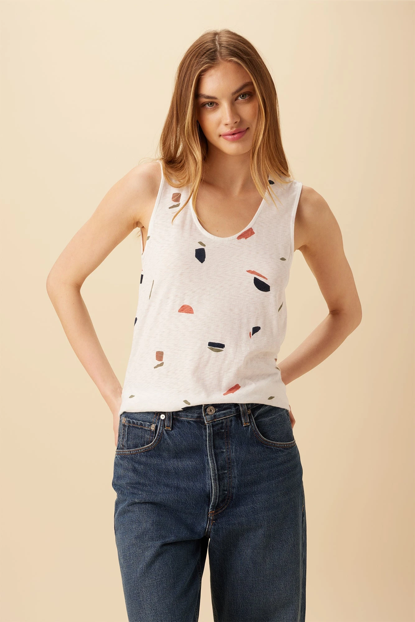 Laurence Reverie Slub Tank - Terrazzo