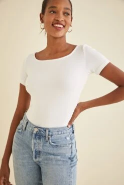 Jenna Dream Knit Tee - White