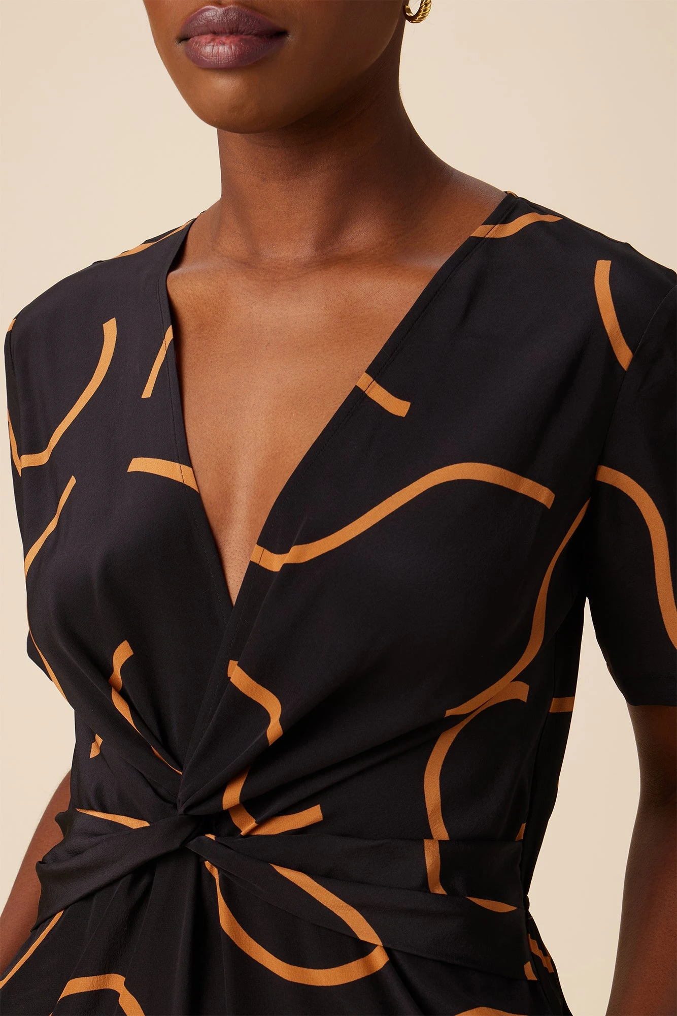 Fantasia Washable Silk Jumpsuit - Waves Caramel - Image 4