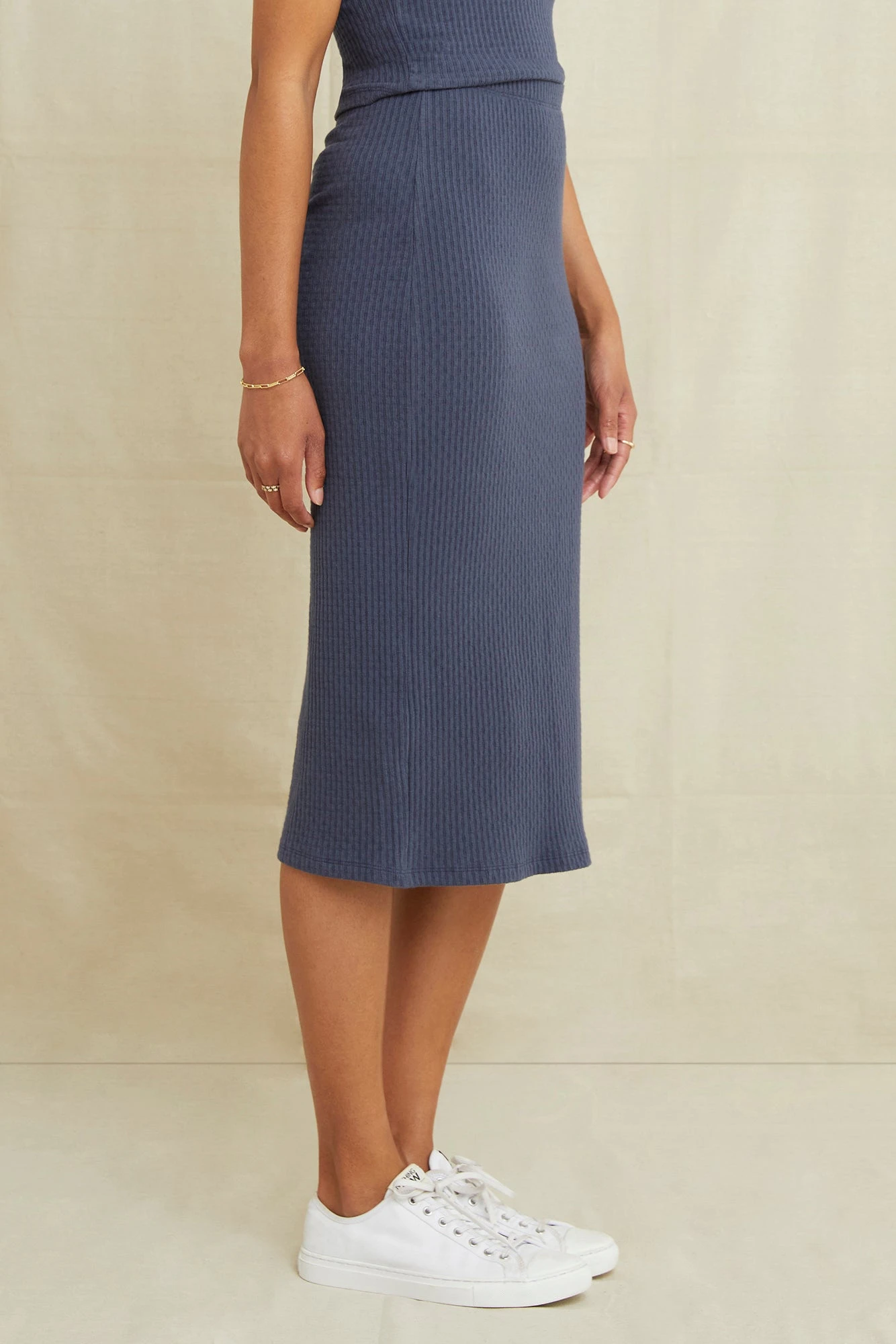 Sloane Pointelle Rib Skirt - Pacific Blue - Image 2