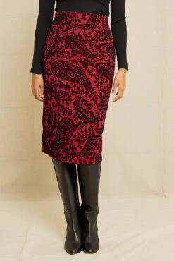 Alice Upcycled Skirt - Bordeaux Floral