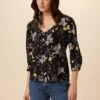 Heidi Washable Silk Blouse - French Jardin Black