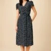 Ellie Washable Silk Dress - Squared Up Black