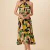 Stefania Washable Silk Dress - Piazza Print