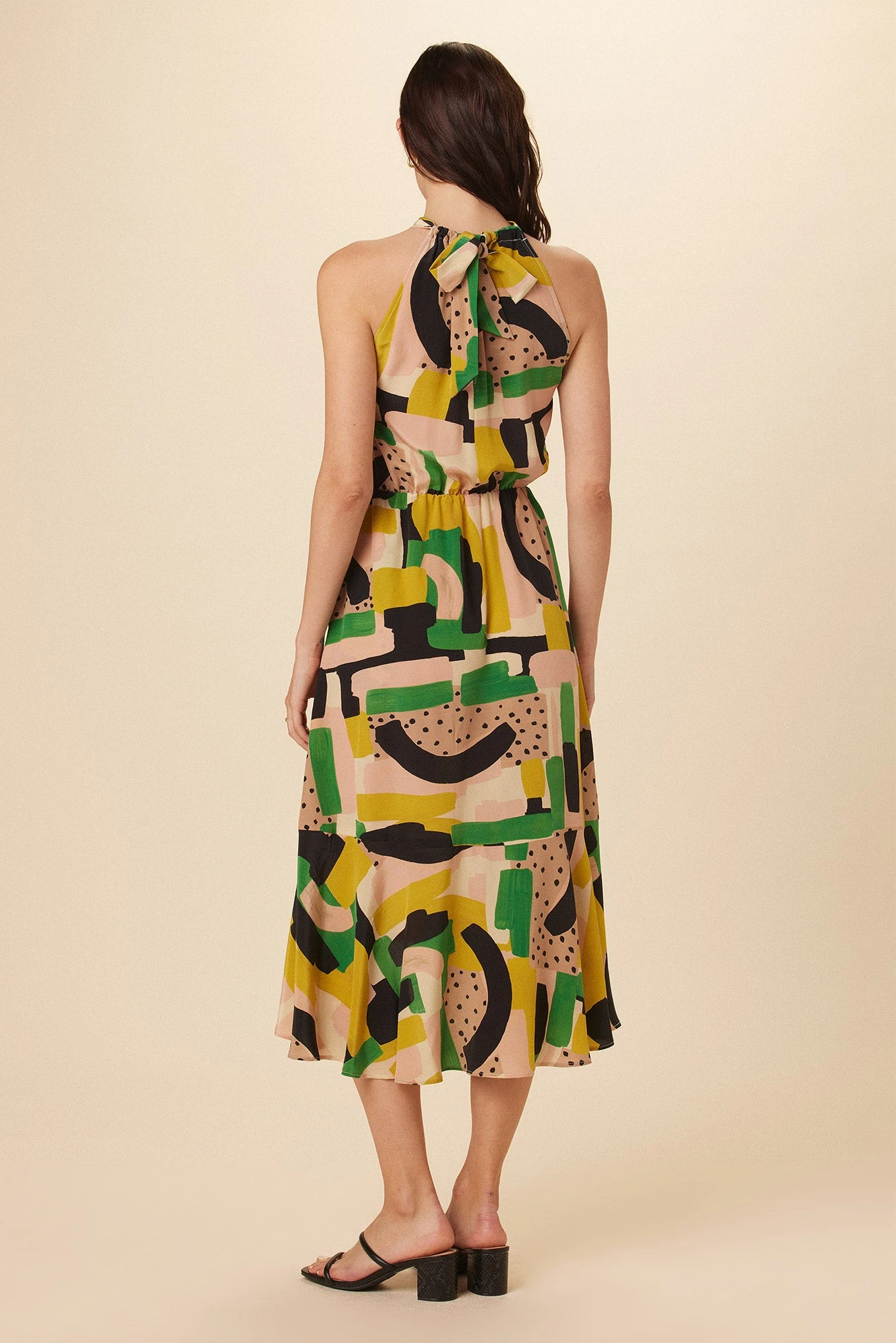Stefania Washable Silk Dress - Piazza Print - Image 3