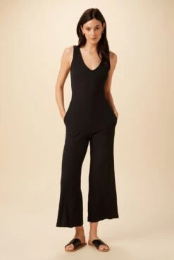 Gretchen Paris Rib Jumpsuit - Black