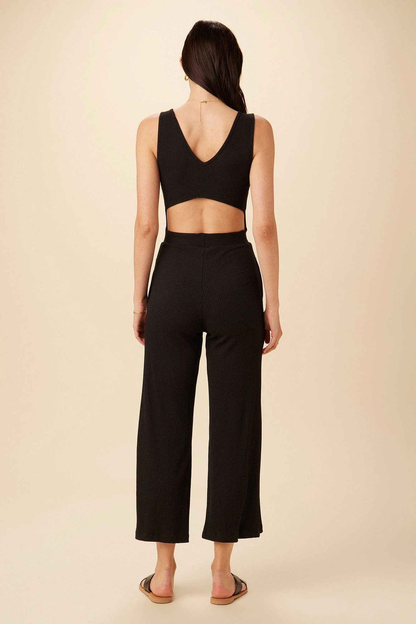 Gretchen Paris Rib Jumpsuit - Black - Image 3