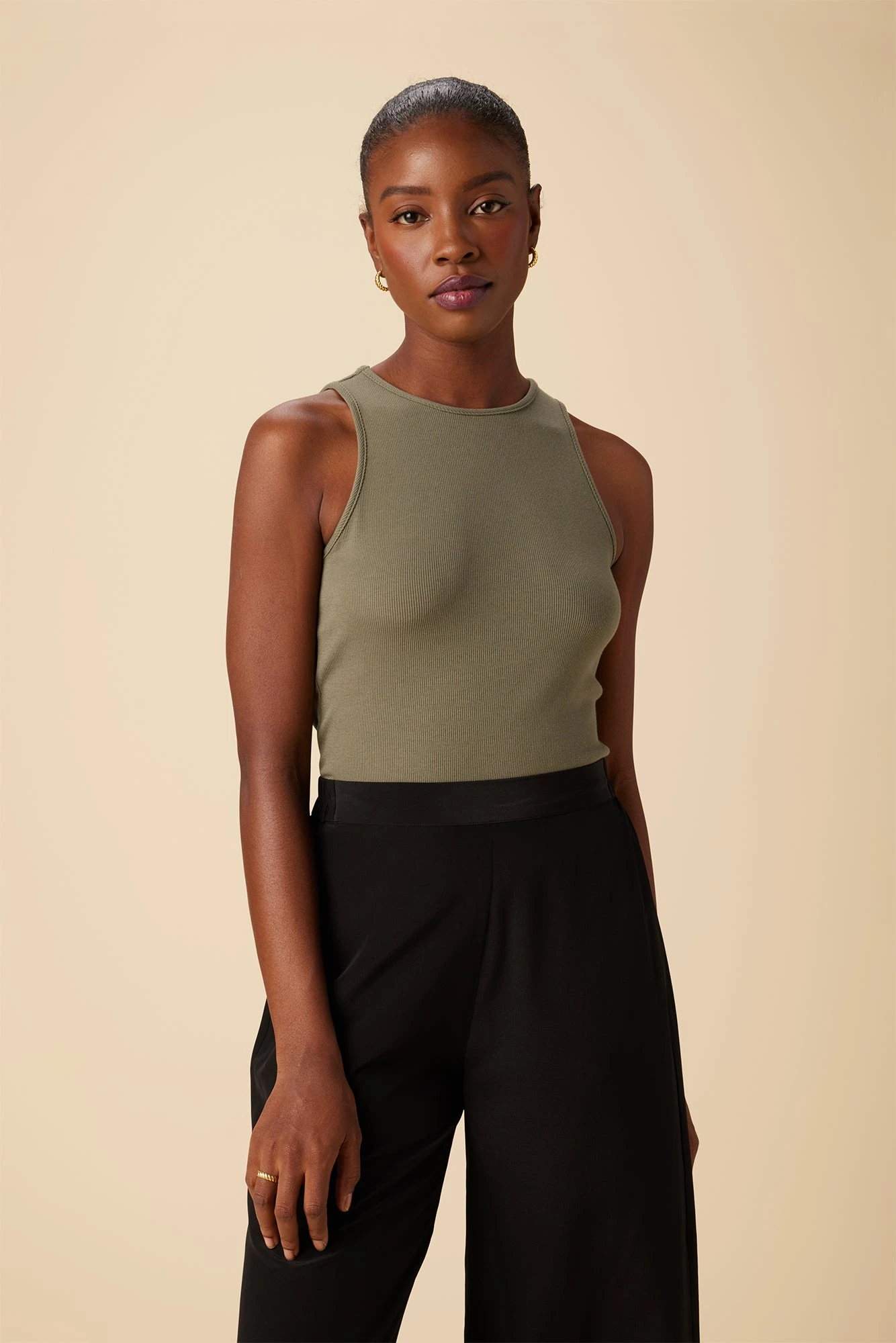 Jillian Dream Rib Tank - Vetiver