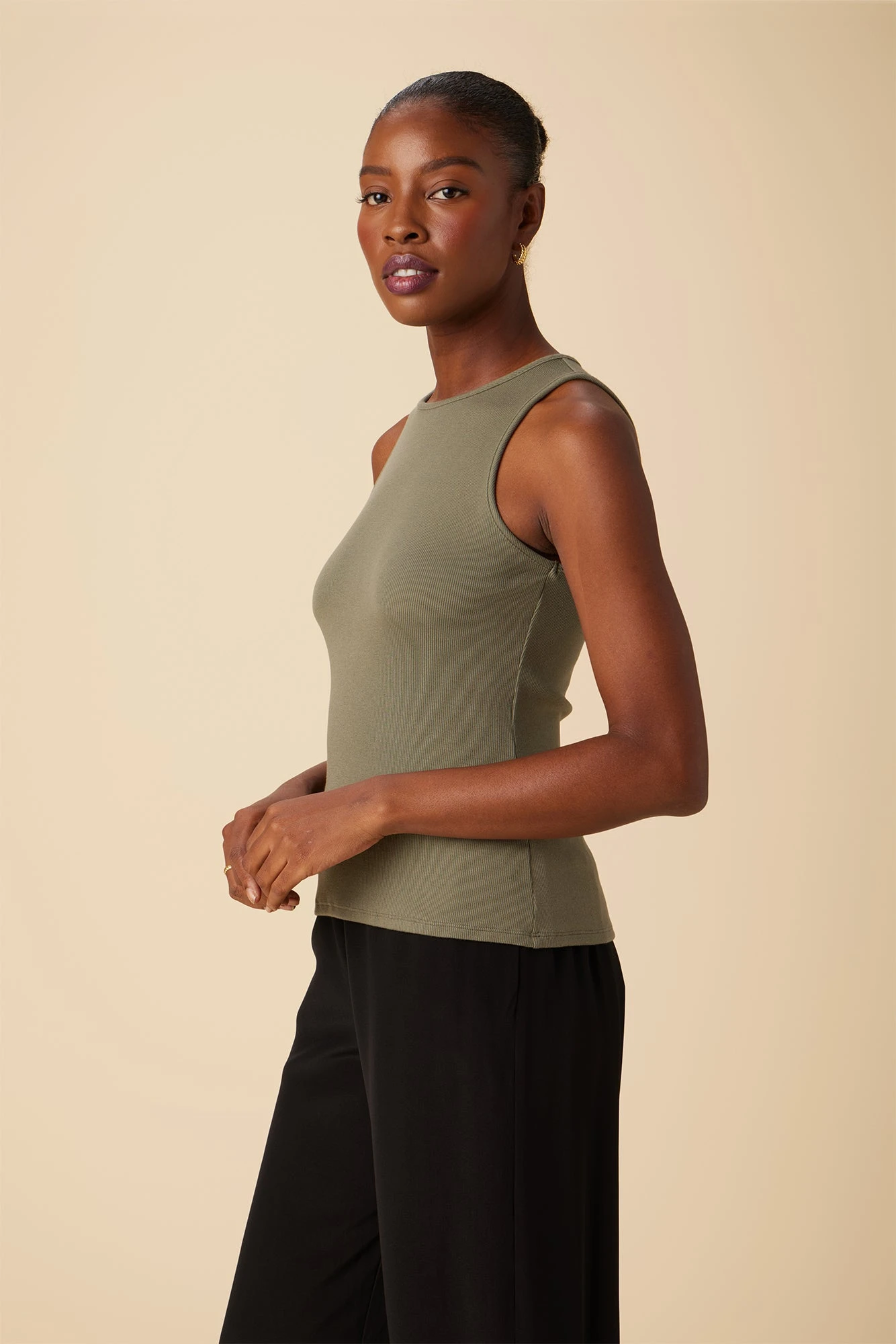 Jillian Dream Rib Tank - Vetiver - Image 2