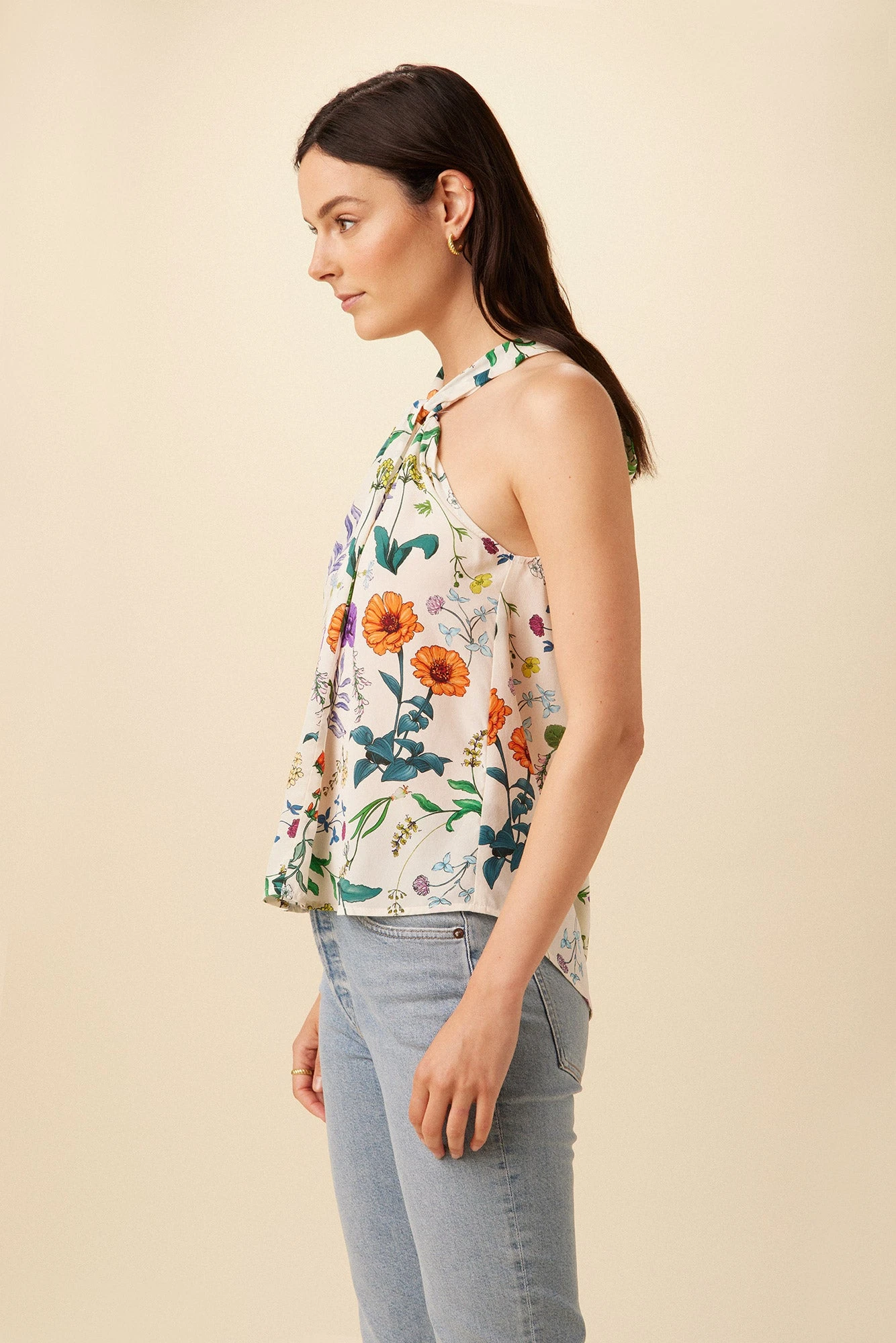 Hayden Washable Silk Blouse - Stella Floral White - Image 2