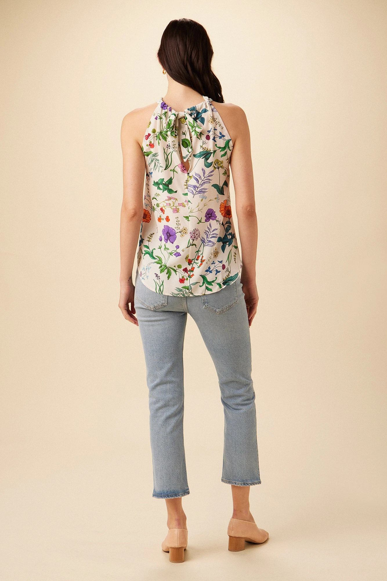 Hayden Washable Silk Blouse - Stella Floral White - Image 3