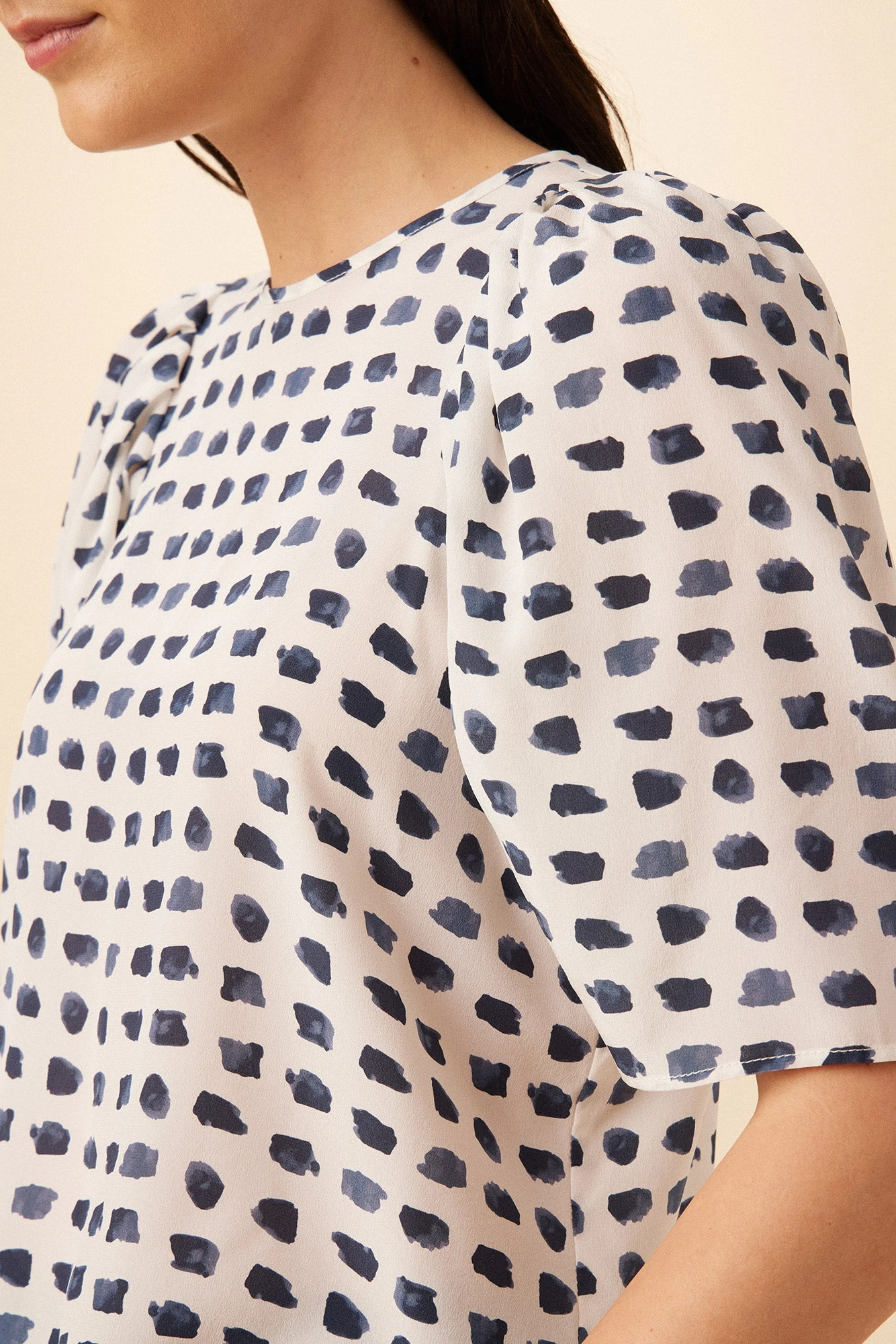 Sylvia Washable Silk Blouse - Squared Up White - Image 4