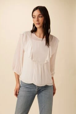Catalina Cottonseed Cupro Blouse - White