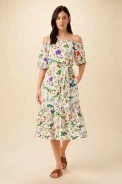 Misha Washable Silk Dress - Stella Floral White