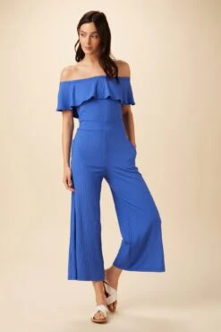 Etoile Riviera Rib Jumpsuit - Lapis