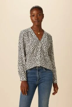 Kaya Washable Silk Blouse - Tiger Eye Silver
