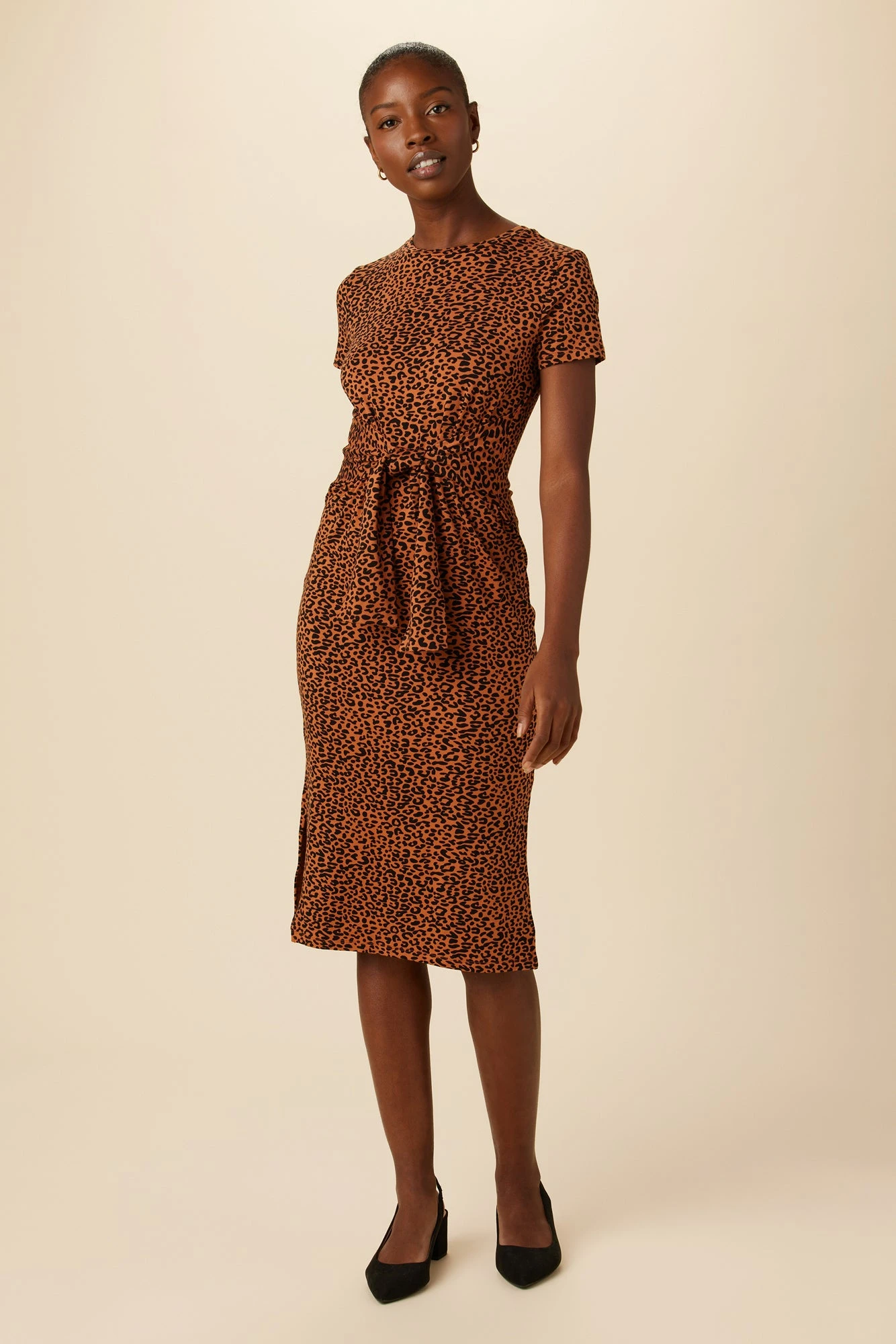 Colombe Reverie Knit Dress - Almond Leopard Print