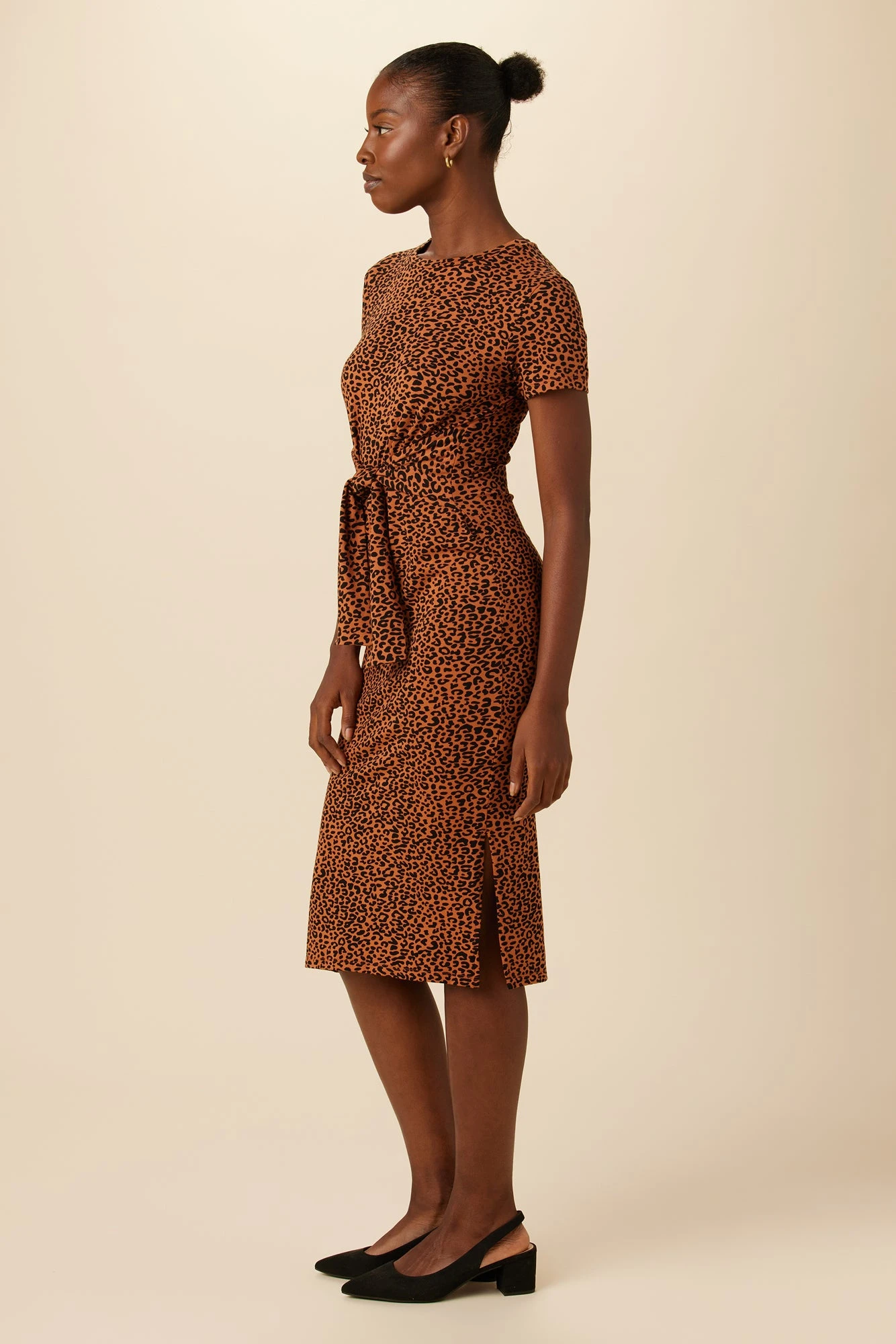 Colombe Reverie Knit Dress - Almond Leopard Print - Image 2