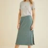 Vindy Paris Rib Skirt - Balsam Green