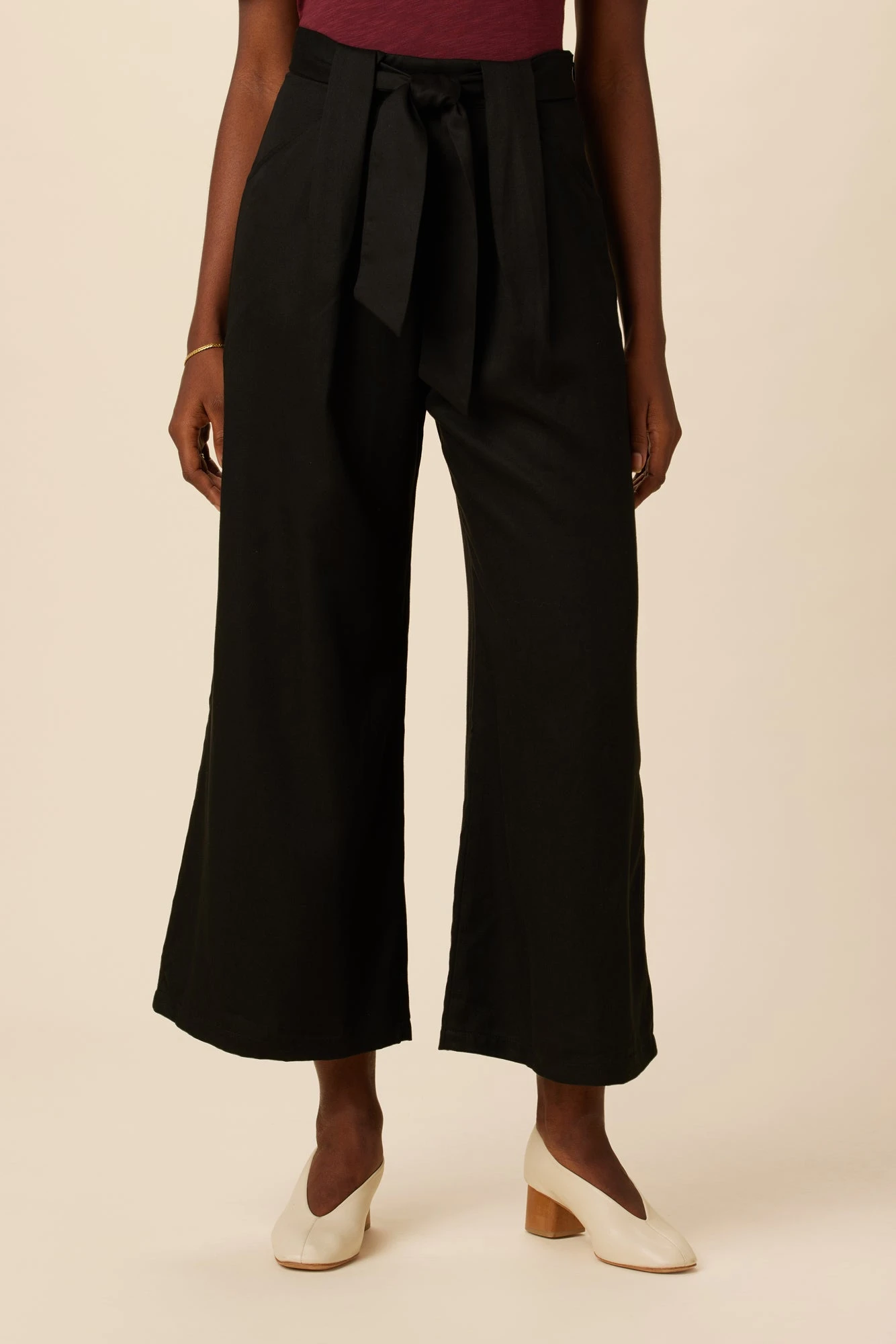 Eldora Tencel Wide Leg Pant - Black - Image 3