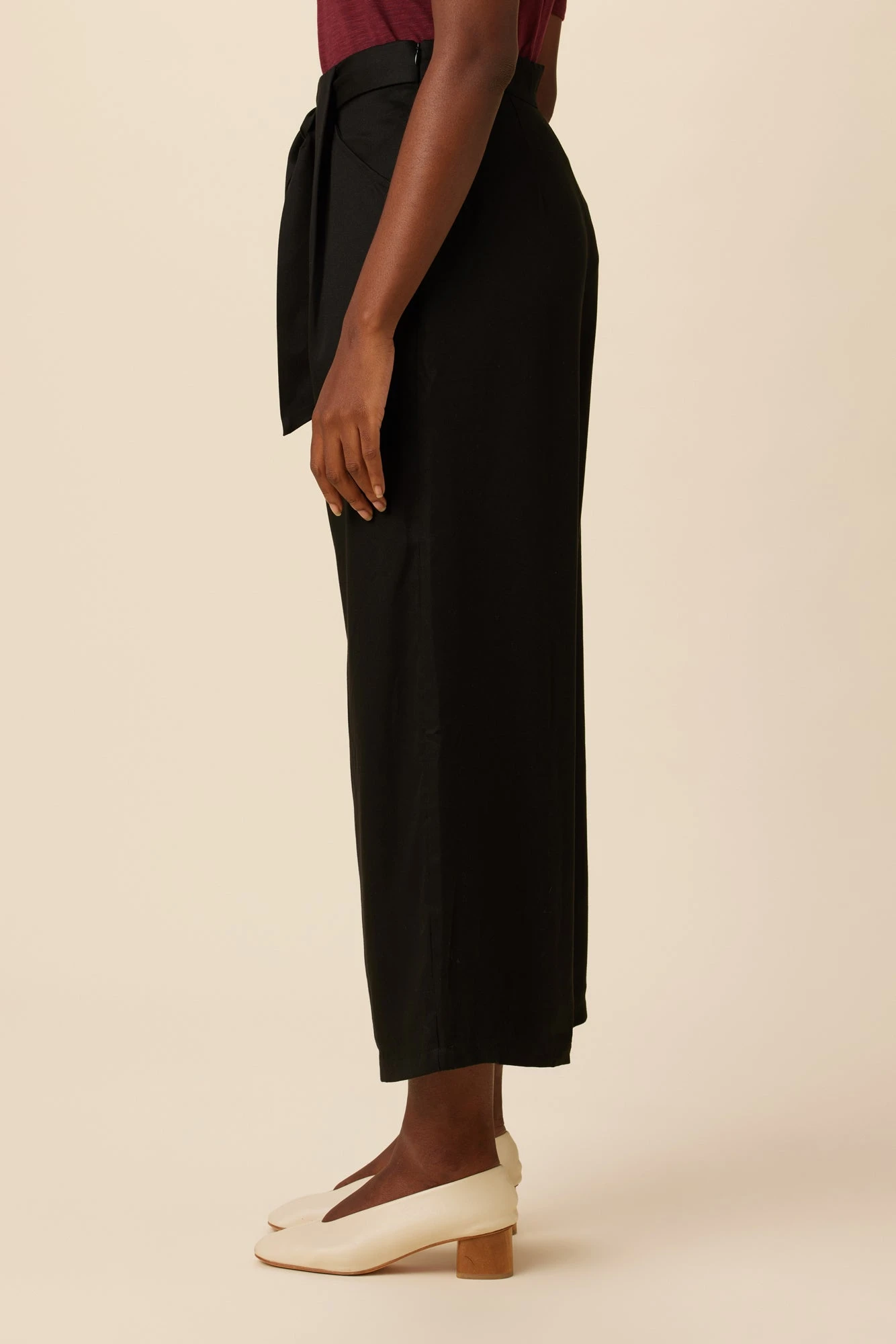 Eldora Tencel Wide Leg Pant - Black - Image 4