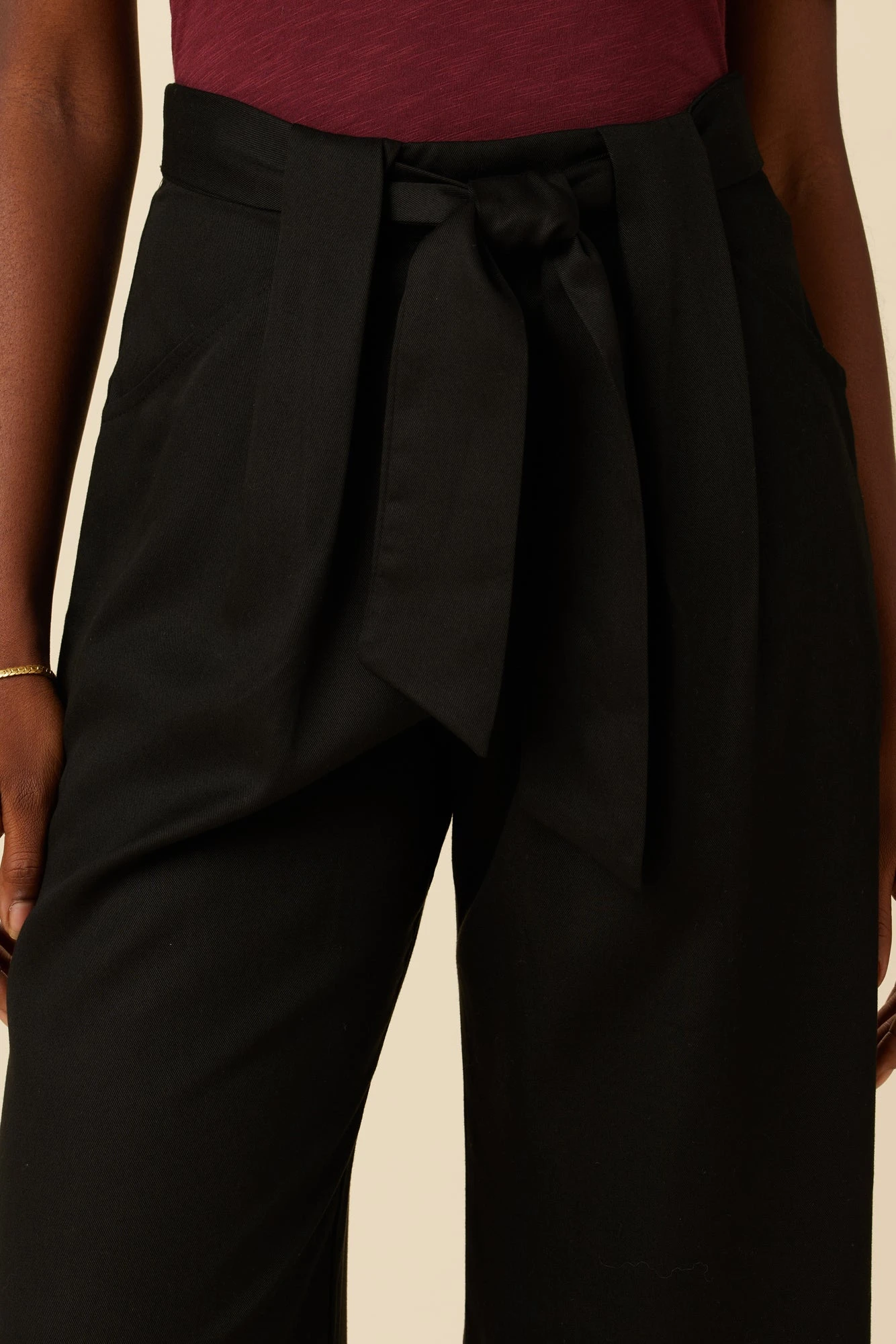 Eldora Tencel Wide Leg Pant - Black - Image 5