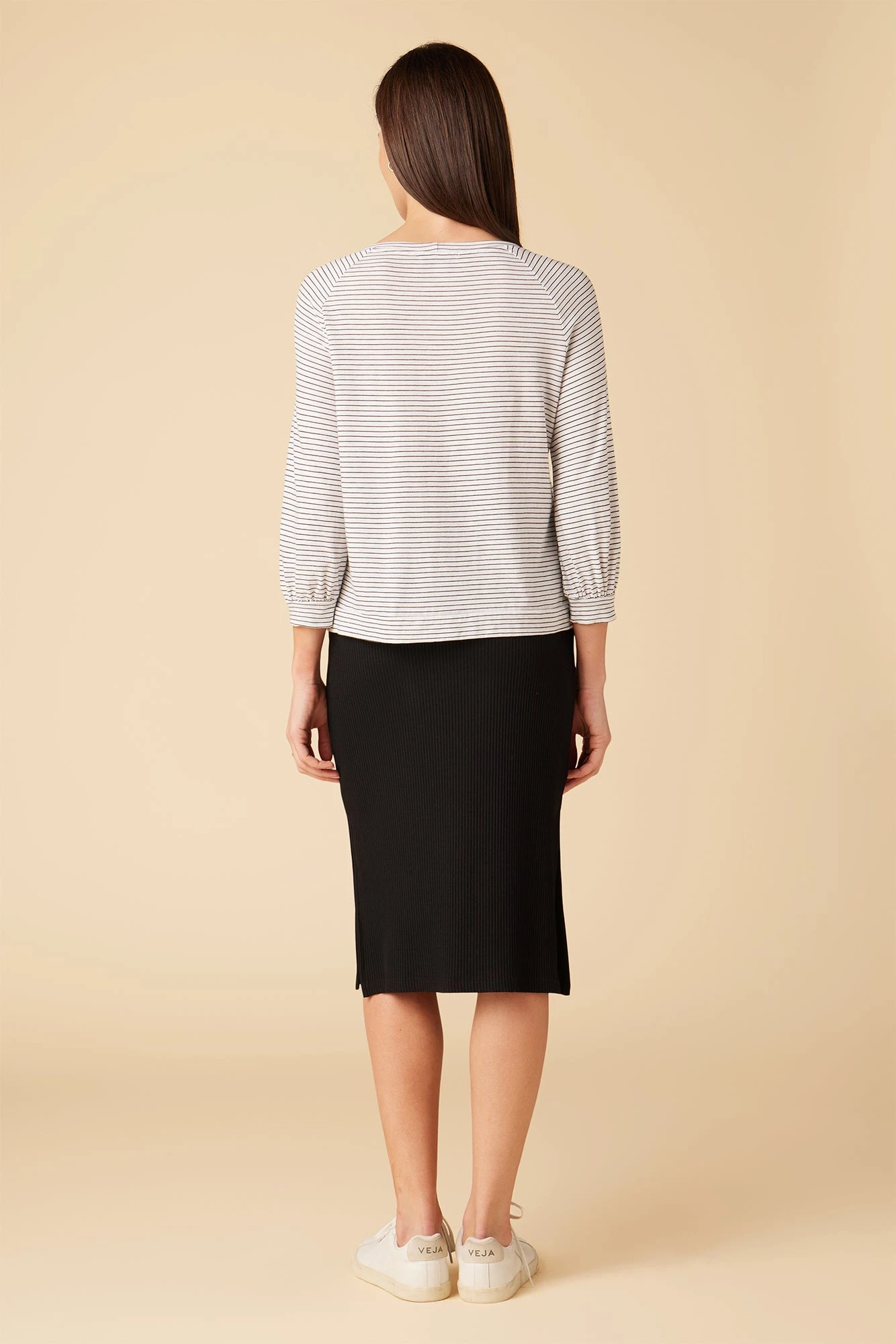 Issa Raglan Slub Tee - Gigi White Stripe - Image 3