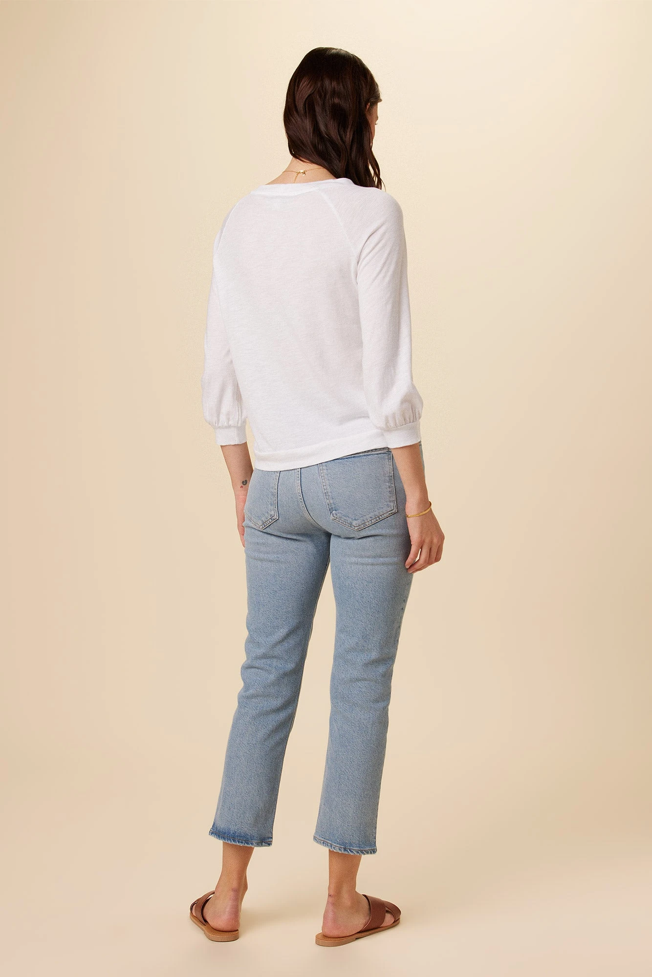 Issa Raglan Slub Tee - White Slub - Image 3