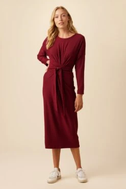 Russo Luxe Fleece Dress - Mulberry