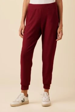Skylar Luxe Fleece Jogger - Mulberry