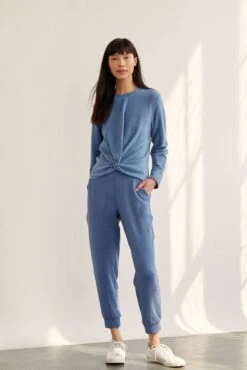 Skylar Luxe Fleece Joggers - Tempest Blue
