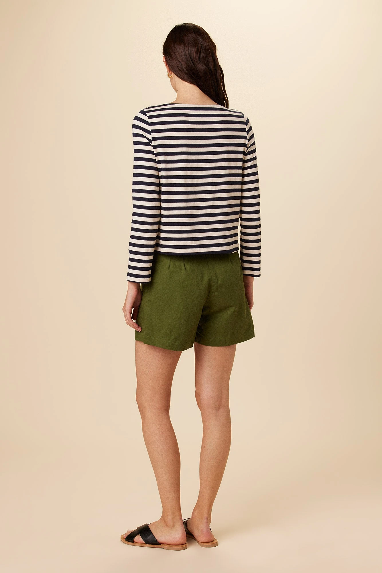 Cecelia Long Sleeve Reverie Knit Tee - Navy And Ivory - Image 3