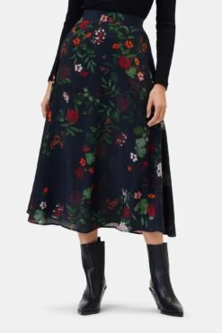 Blaze Washable Silk Skirt - Osaka Floral