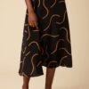 Blaze Washable Silk Skirt - Waves Caramel