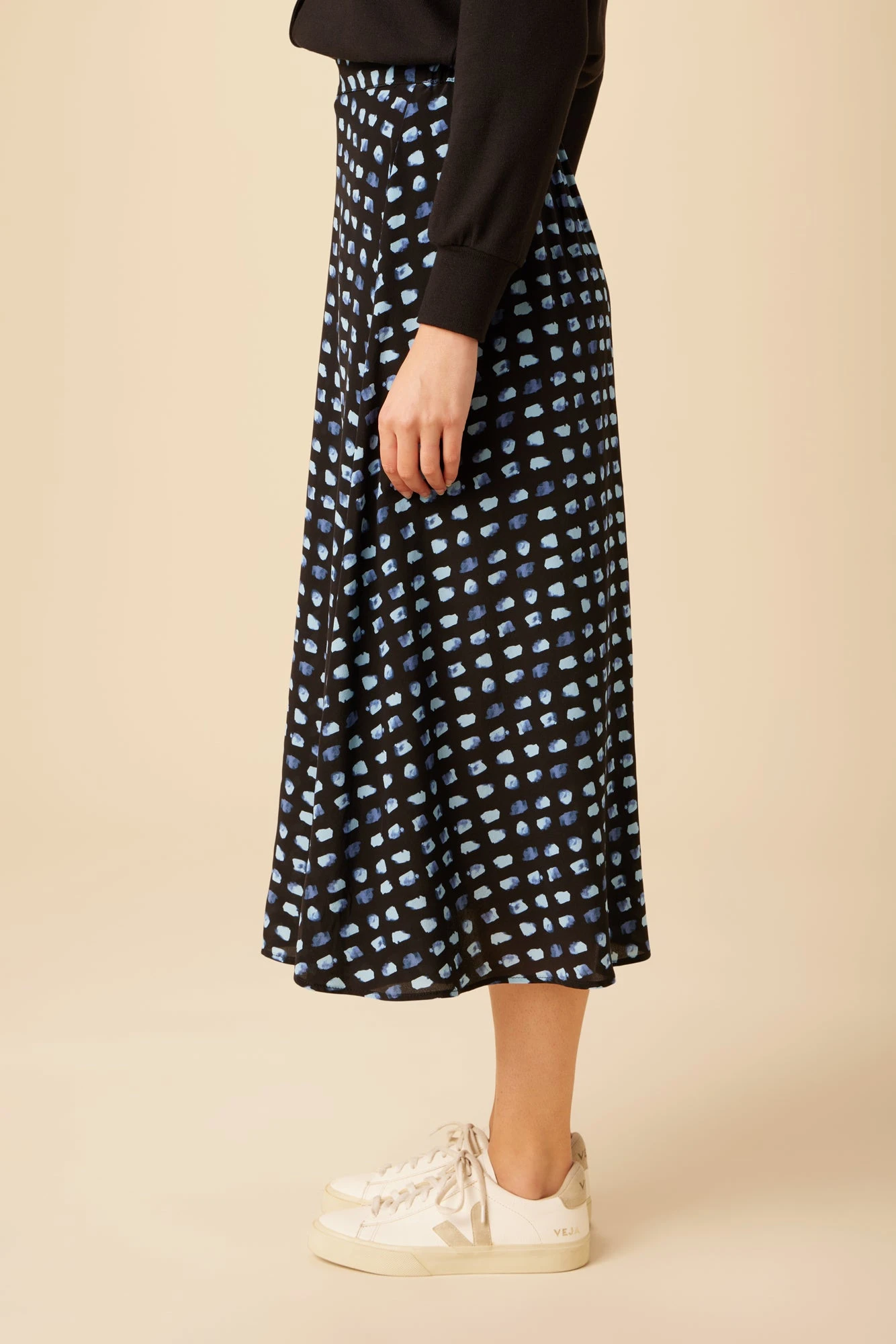 Blaze Washable Silk Skirt - Squared Up Black - Image 3