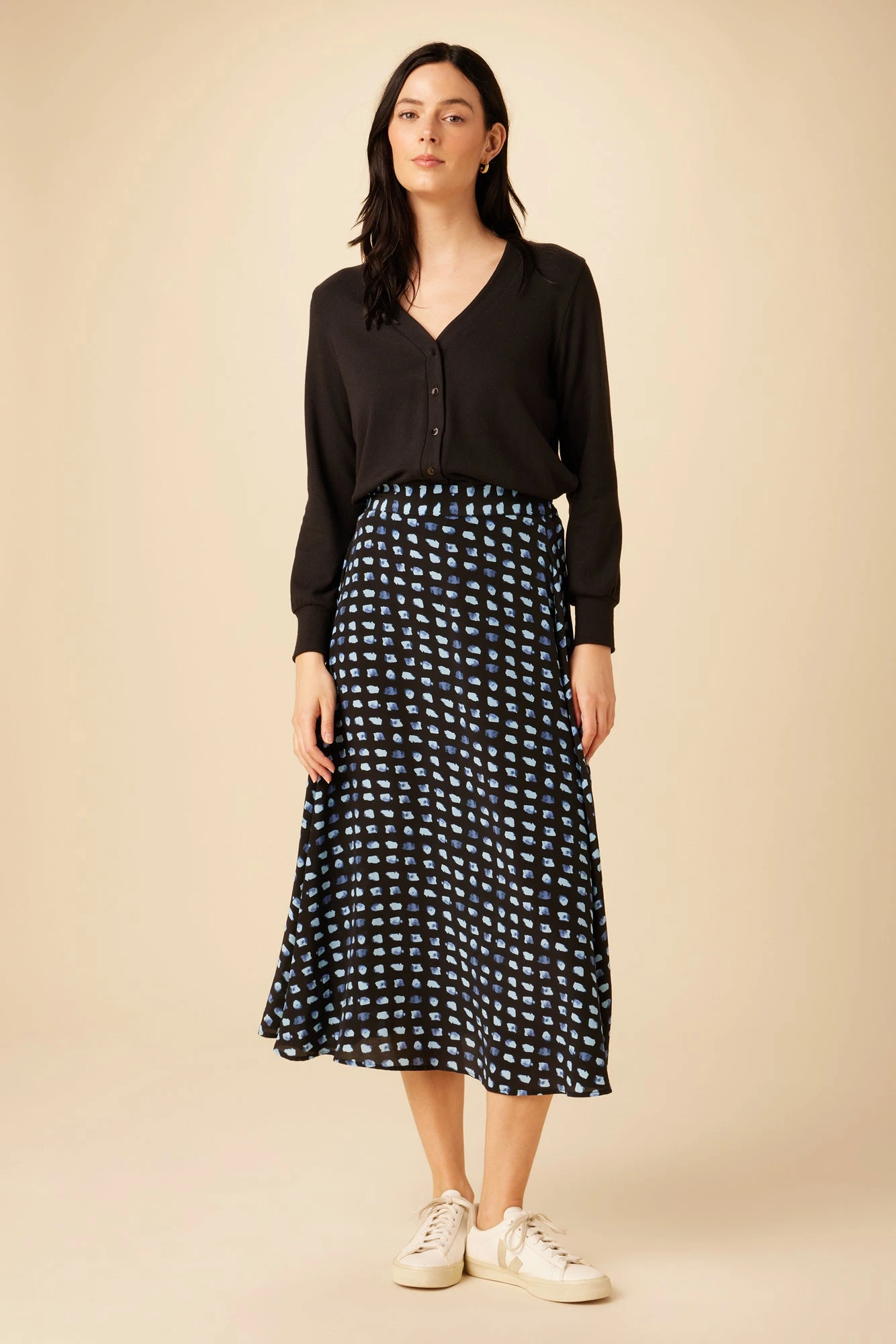 Blaze Washable Silk Skirt - Squared Up Black - Image 2