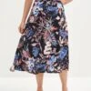 Blaze Washable Silk Skirt - Saint Barts Black Floral