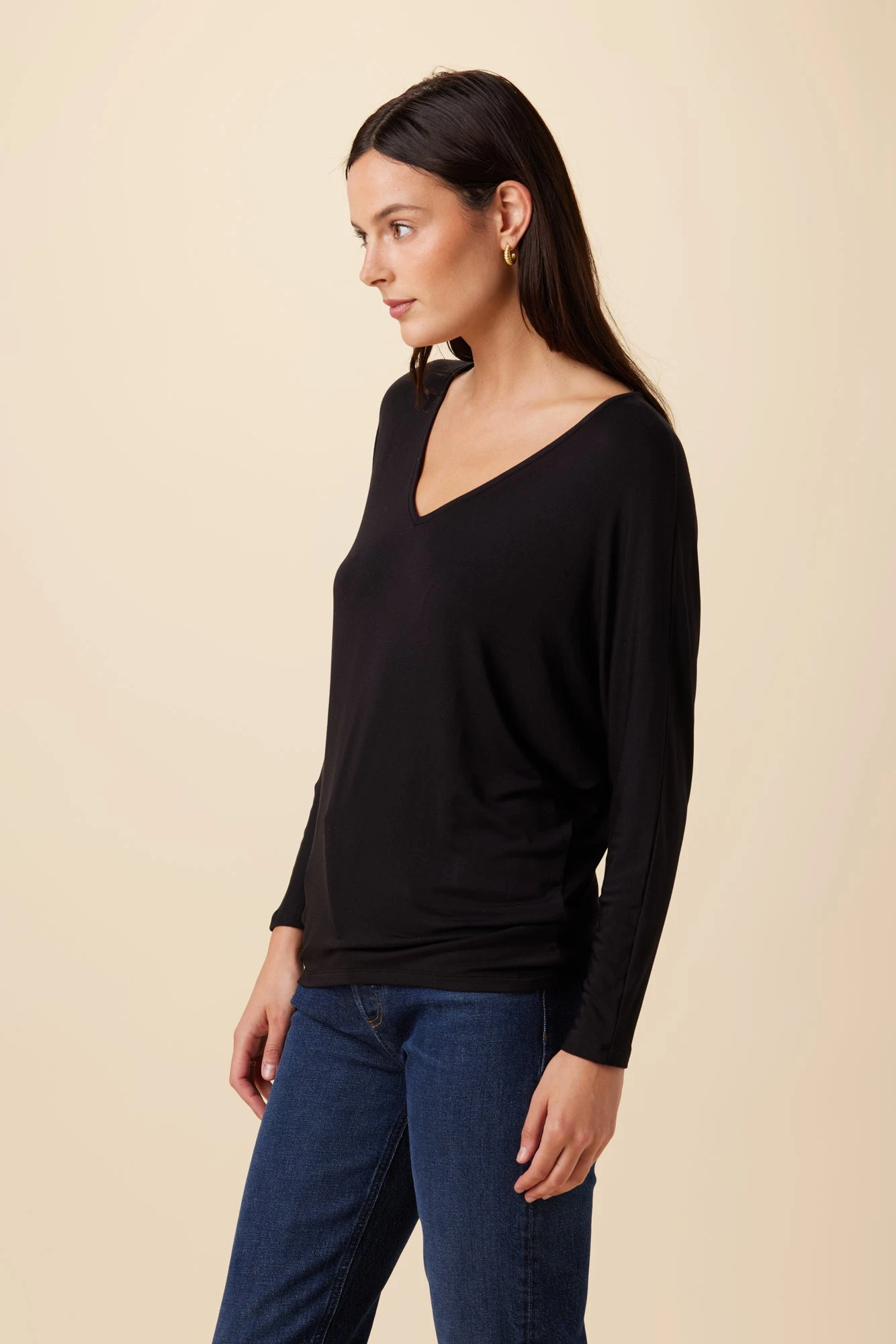 Mayr Long Sleeve Dream Knit Tee - Black - Image 2