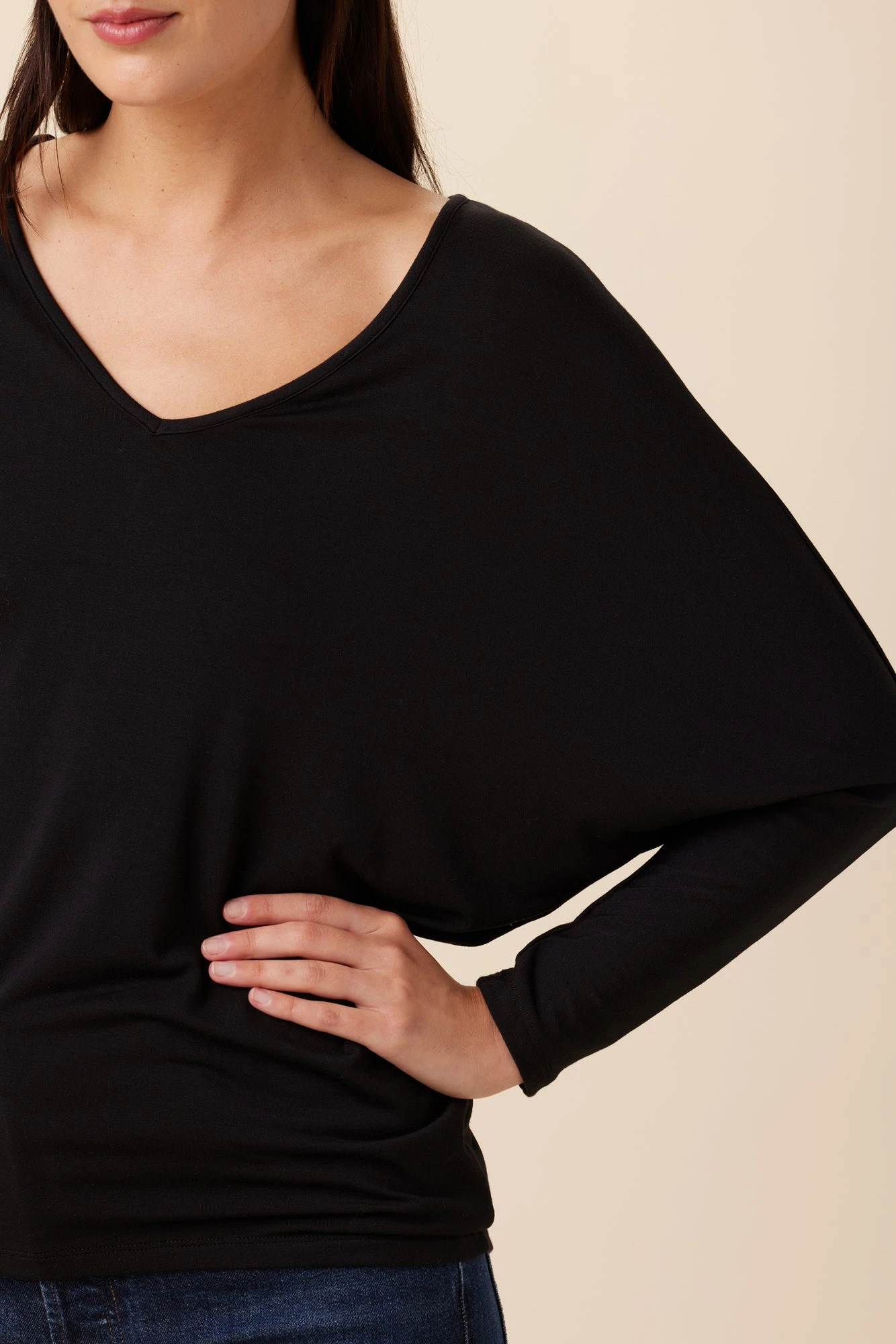 Mayr Long Sleeve Dream Knit Tee - Black - Image 4